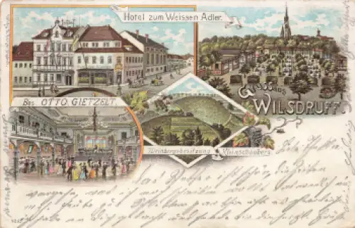 01723 Wilsdruff Sachsen Hotel zum Weissen Adler Litho o 1900
