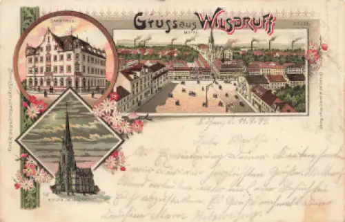 01723 Wilsdruff Sachsen Litho o 1899