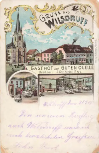 01723 Wilsdruff Gasthof zur Guten Quelle Postzenzur 1. WK Colmar o 1916