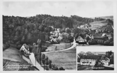 01723 Grund Wilsdruff Klein Tirol Helwigs Gasthof Landpoststempel auf AK o 1939