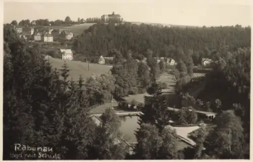 01734 Rabenau Sachsen Freibad mit Schule * um 1954
