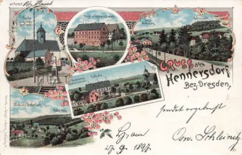 01744 Hennersdorf Dippoldiswalde Litho o 1897