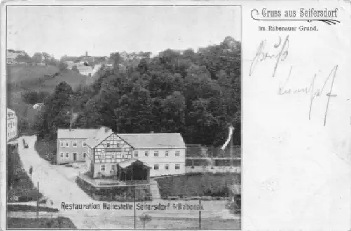 01744 Seifersdorf Dippoldiswalde Restauration Haltestelle Bahnpost Haisberg-Kispdorf Zug 2907 o 1899
