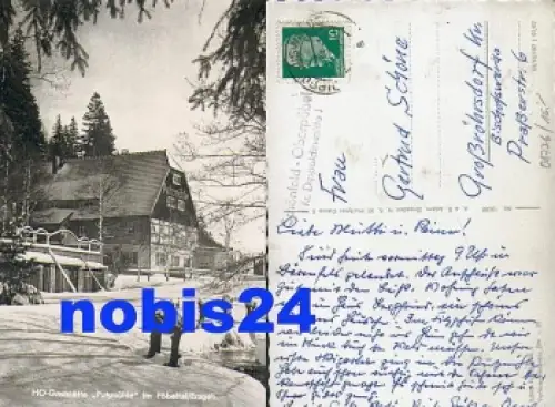 01744 Schönfeld Dippoldiswalde Posthilfsstellenstempel Schönfeld-Oberpöbe auf AK Putzmühle  o 1963