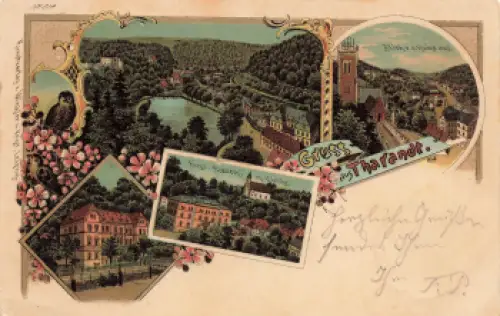 01737 Tharandt Sachsen Litho Bahnpost Leipzig-Riesa Zug 448 o 1898