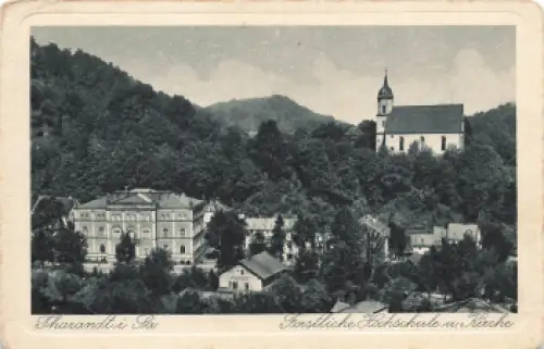 01737 Tharandt Forstliche Hochschule und Kirche * um 1930