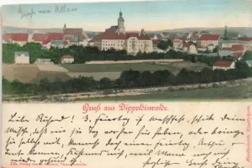 01744 Dippoldiswalde Helios Klappkarte mit Leporello * um 1900
