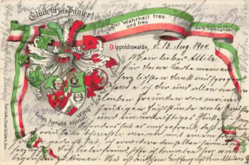 01744 Dippoldiswalde Studentica Litho o 1904