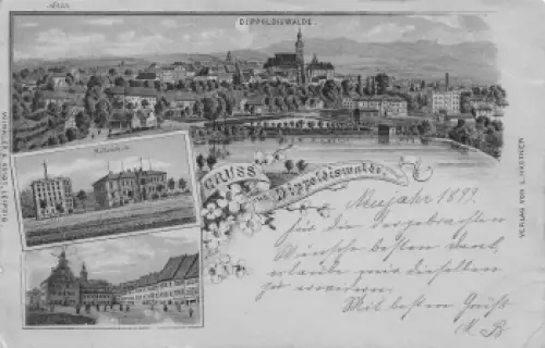 01744 Dippoldiswalde Mondscheinlitho Bahnpost Hainsberg-Kipsdorf Zug 2907 o 1899