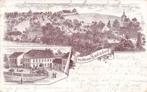 01744 Sadisdorf Dippoldiswalde Gasthof Litho o 1902