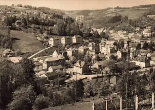 01768 Glashütte Erzgebirge Blick zum Bahnhof * 1961 Hanich1340