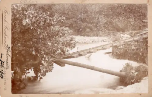 01768 Glashütte Sachsen Hochwasser 1897 Cabinet Karte Bernhart Buschmann