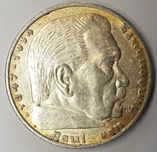 Jäger 0360 - 5 Reichsmark 1936 A Hindenburg Silbermünze Deutsches Reich
