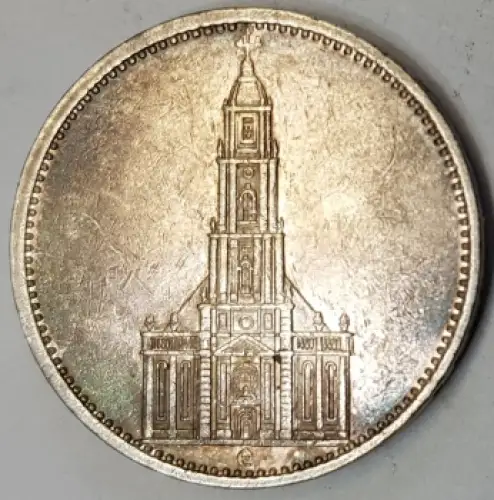 Jäger 0357 - 5 Reichsmark 1934 E Garnisonskirche Silbermünze