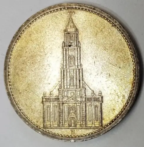 Jäger 0357 - 5 Reichsmark 1935 A Garnisonskirche Silbermünze