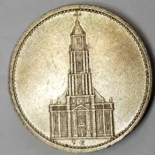 Jäger 0357 - 5 Reichsmark 1935 E Garnisonskirche Silbermünze Deutsches Reich