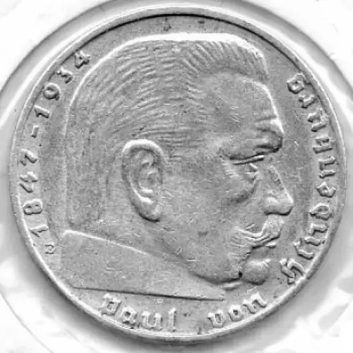 Jäger 0366 2 Reichsmark 1938 E Hindenburg Silbermünze Deutsches Reich