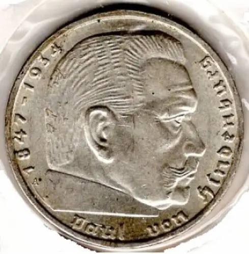 Jäger 0366 2 Reichsmark 1939 A Hindenburg Silbermünze Deutsches Reich