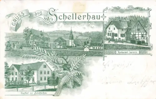 01773 Schellerhau Erzgebirge Restaurant Lorenz  und Gasthof Litho Bahnpost Hainsberg-Kipsdorf Zug 2907 1901