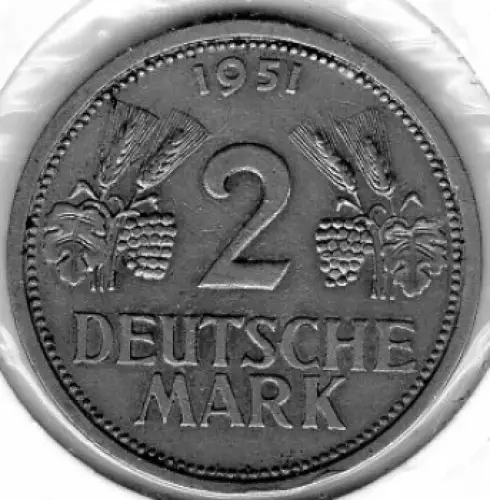 2 D-Mark 1951 J BRD Jäger 386