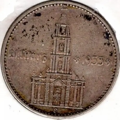 Jäger 0355 - 2 Reichsmark 1934 E Garnisonskirche mit Datum Silbermünze Deutsche Reich