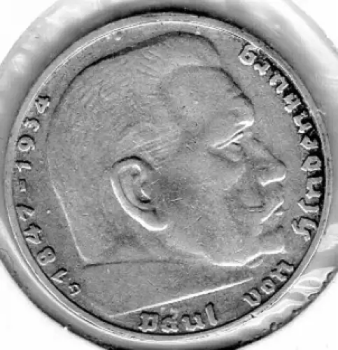 Jäger 0366 - 2 Reichsmark 1936 D Hindenburg Silbermünze Deutsche Reich