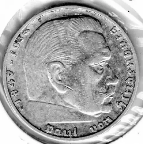 Jäger 0366 - 2 Reichsmark 1936 G Hindenburg Silbermünze Deutsche Reich