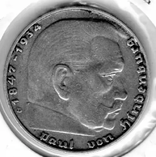 Jäger 366 - 2 Reichsmark 1937 D Hindenburg Silbermünze Deutsches Reich