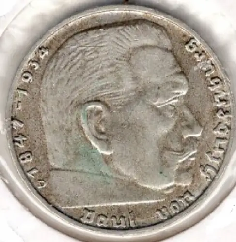 Jäger 366 - 2 Reichsmark 1938 D Hindenburg Silbermünze Deutsches Reich