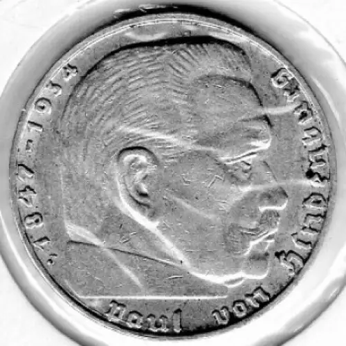 Jäger 0366 2 Reichsmark 1938 J Hindenburg Silbermünze Deutsches Reich
