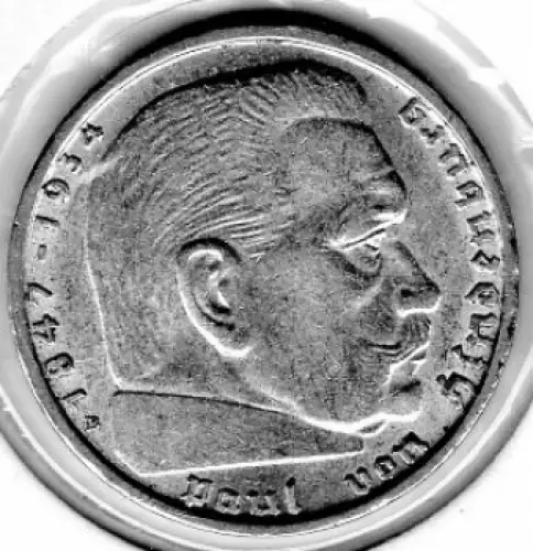 Jäger 0366 2 Reichsmark 1939 B Hindenburg Silbermünze Deutsches Reich