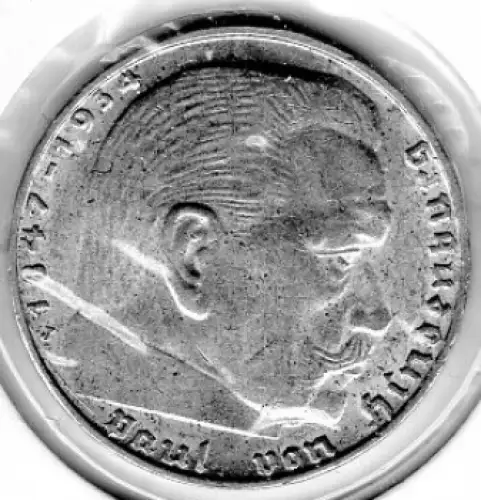 Jäger 0366 2 Reichsmark 1939 J Hindenburg Silbermünze Deutsches Reich