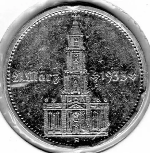 Jäger 0356 - 5 Reichsmark 1934 A Garnisonskirche mit Datum Silbermünze Deutsches Reich