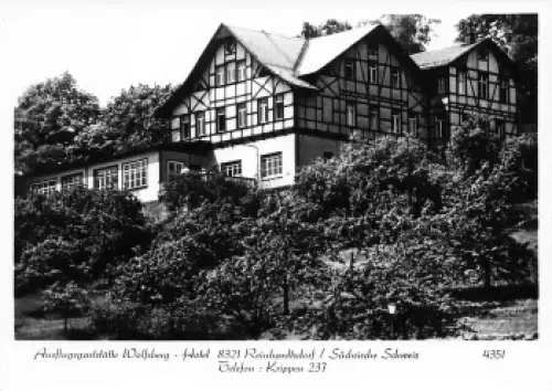 01814 Reinhardtsdorf Sächsische Schweiz Gaststätte Wolfsberg * 1973