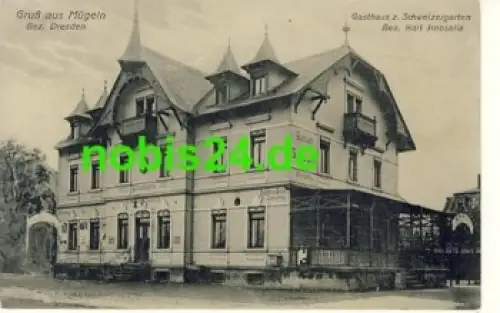 01809 Mügeln Heidenau Gasthaus Schweizergarten o 1912