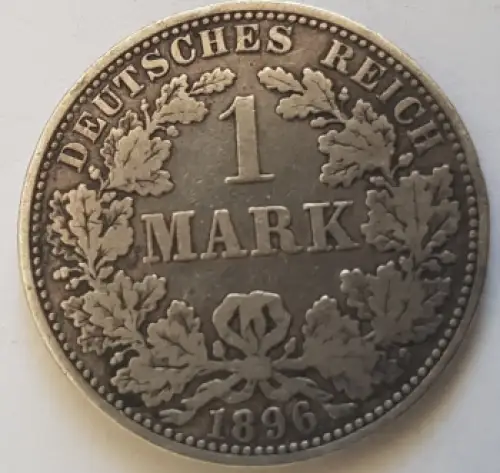 1 Mark 1896 A Deutsches Kaiserreich Silbermünze