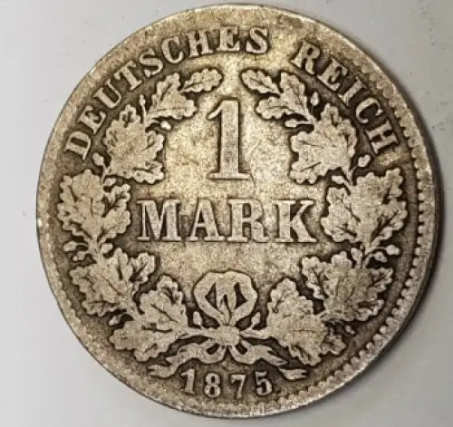 1 Mark 1875 D Kaiserreich Silbermünze