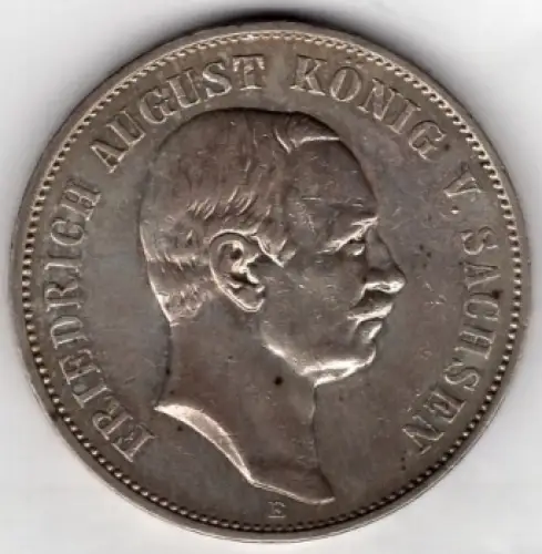 5 Mark Sachsen 1908 König Friedrich August Silbermünze