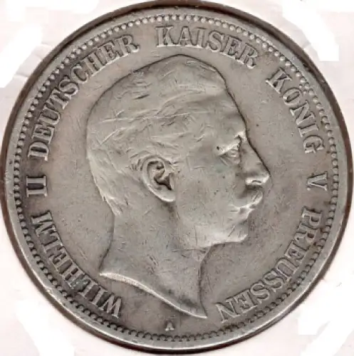 5 Mark PREUSSEN 1900 Kaiser Wilhelm II Silbermünze