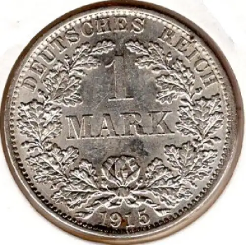 1 Mark 1915 A Deutsches Kaiserreich Silbermünze