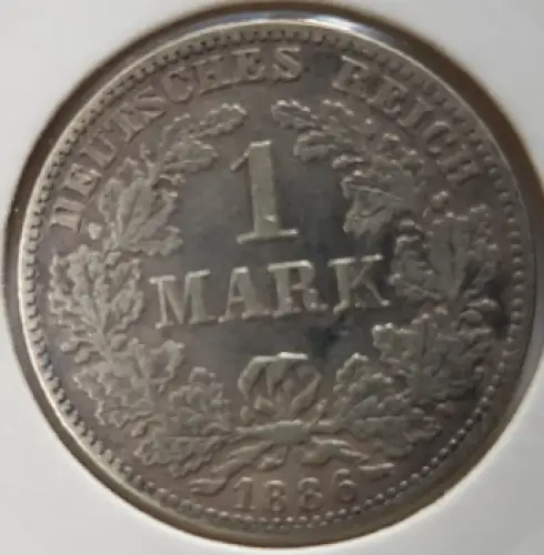 1 Mark 1886 E Deutsches Kaiserreich Silbermünze  