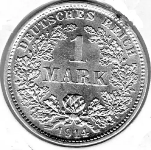 1 Mark 1914 D Deutsches Kaiserreich Silbermünze