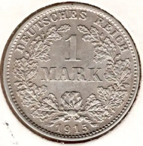 1 Mark 1915 D Deutsches Kaiserreich Silbermünze