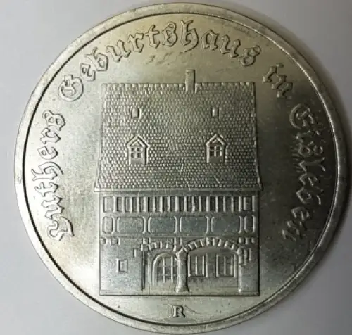 5 Mark DDR 1983 Eisleben Luthers Geburtshaus DDR