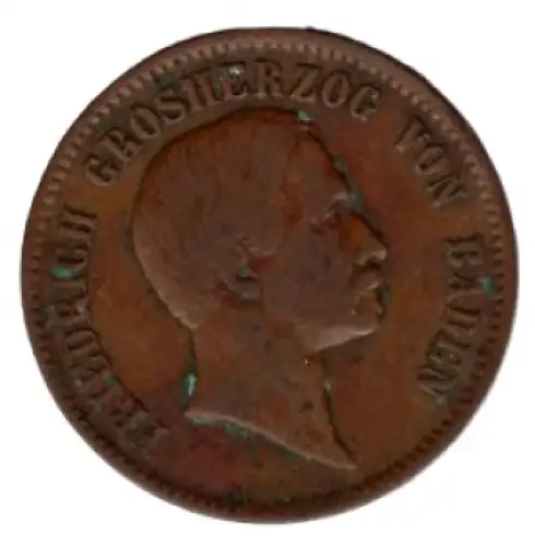 Baden 1 Kreuzer 1856 Friedrich Grosherzog