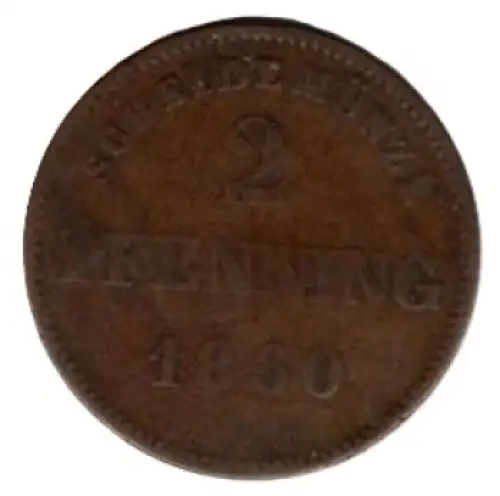Bayern 2 Pfennig 1860 Maximilian II