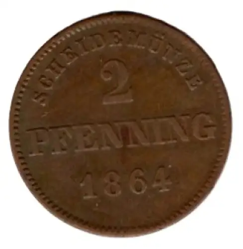 Bayern 2 Pfennig 1864 Maximilian II. Joseph
