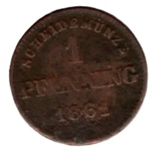 Bayern 1 Pfennig 1861 Maximilian II. Joseph