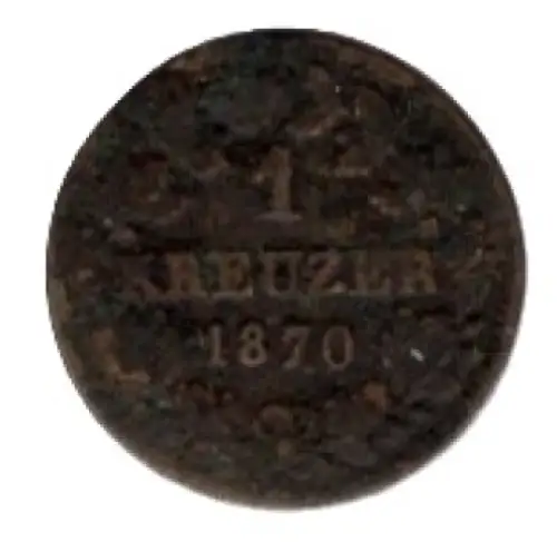 Bayern 1 Kreuzer  1870 Ludwig II