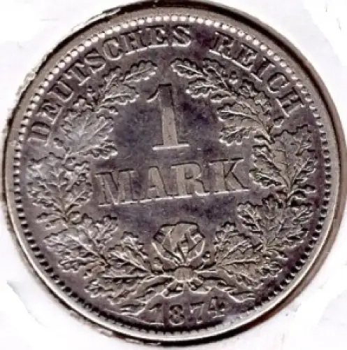 1 Mark 1874 D Kaiserreich Silbermünze